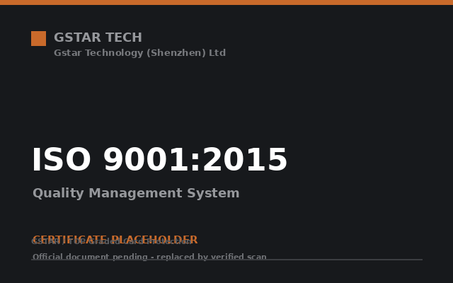 ISO 9001:2015 Quality Management System certificate