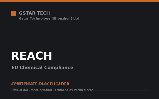 REACH EU chemical compliance certificate