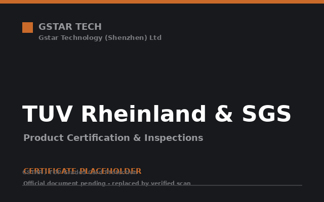 TUV Rheinland and SGS certification and inspection