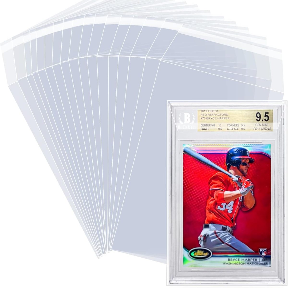 Clear Plastic Graded Card Sleeves 100 Pack