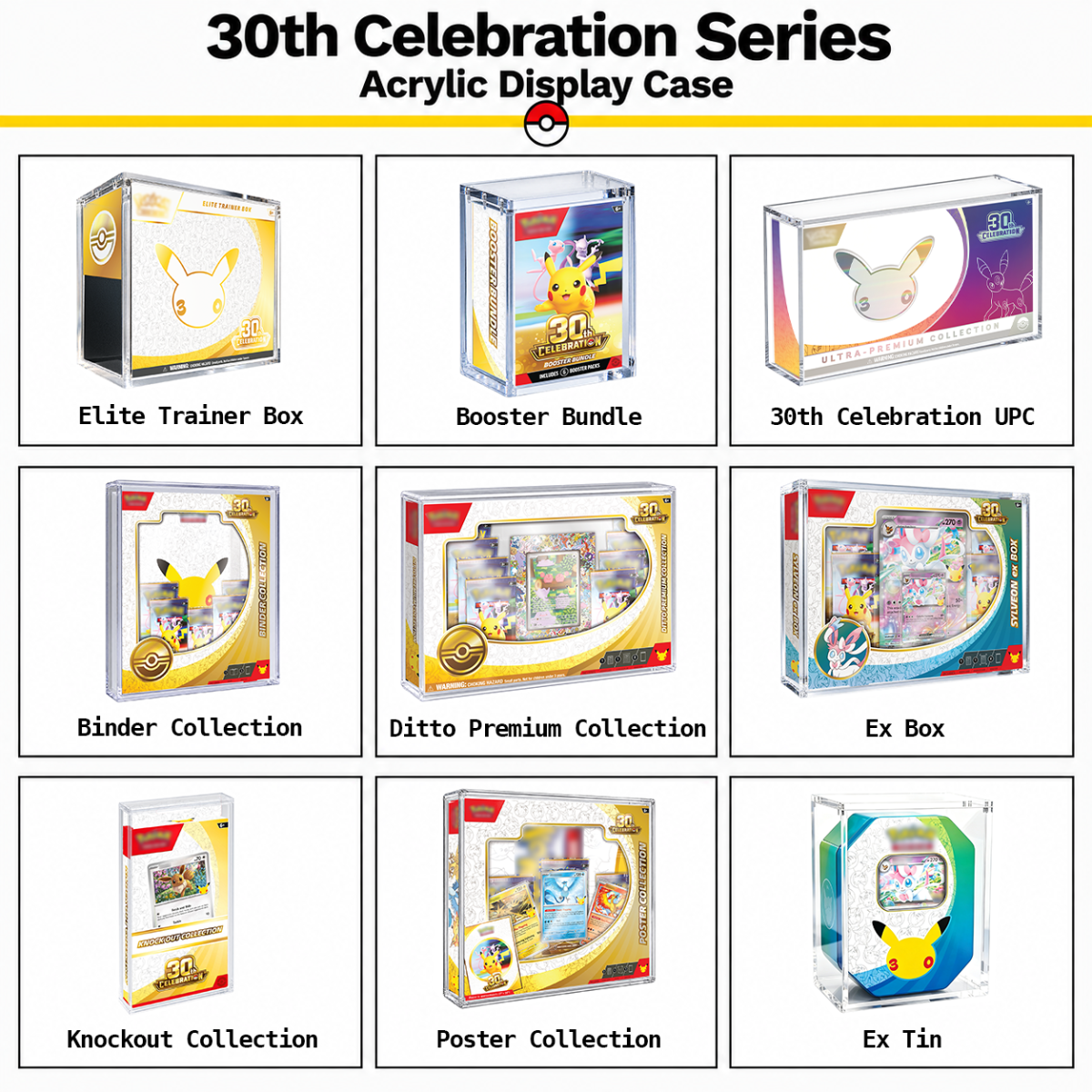 Acrylic Display Case for PTCG 30th Ex Tin