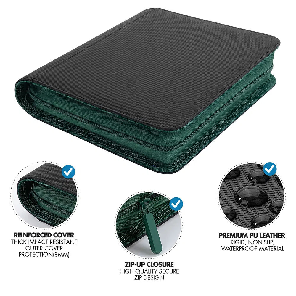 PU Leather 4-Pocket Trading Card Binder