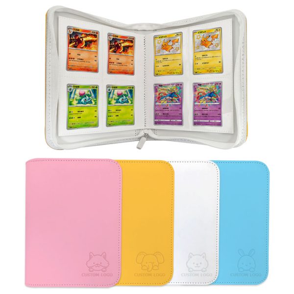 4-Pocket Synthetic Leather Card Binder