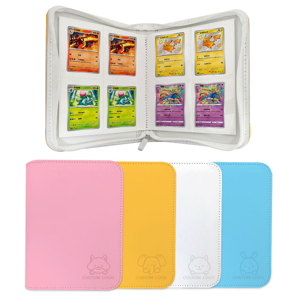 4-Pocket Synthetic Leather Card Binder