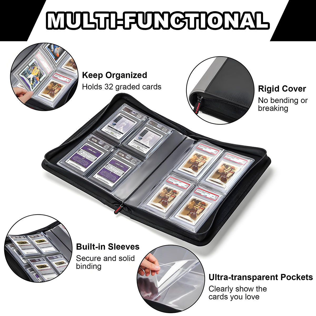 4-Pocket Graded Card Slab Binder