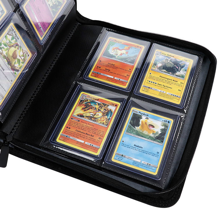 PU Leather 4-Pocket Trading Card Binder