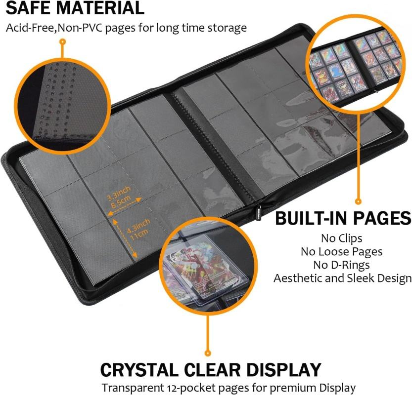 PU Card Binder 12-Pocket Toploader Storage Album