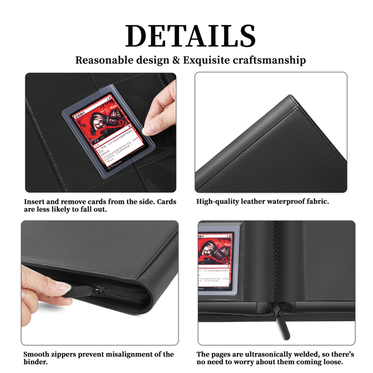 PU Leather Card Binder 16-Pocket