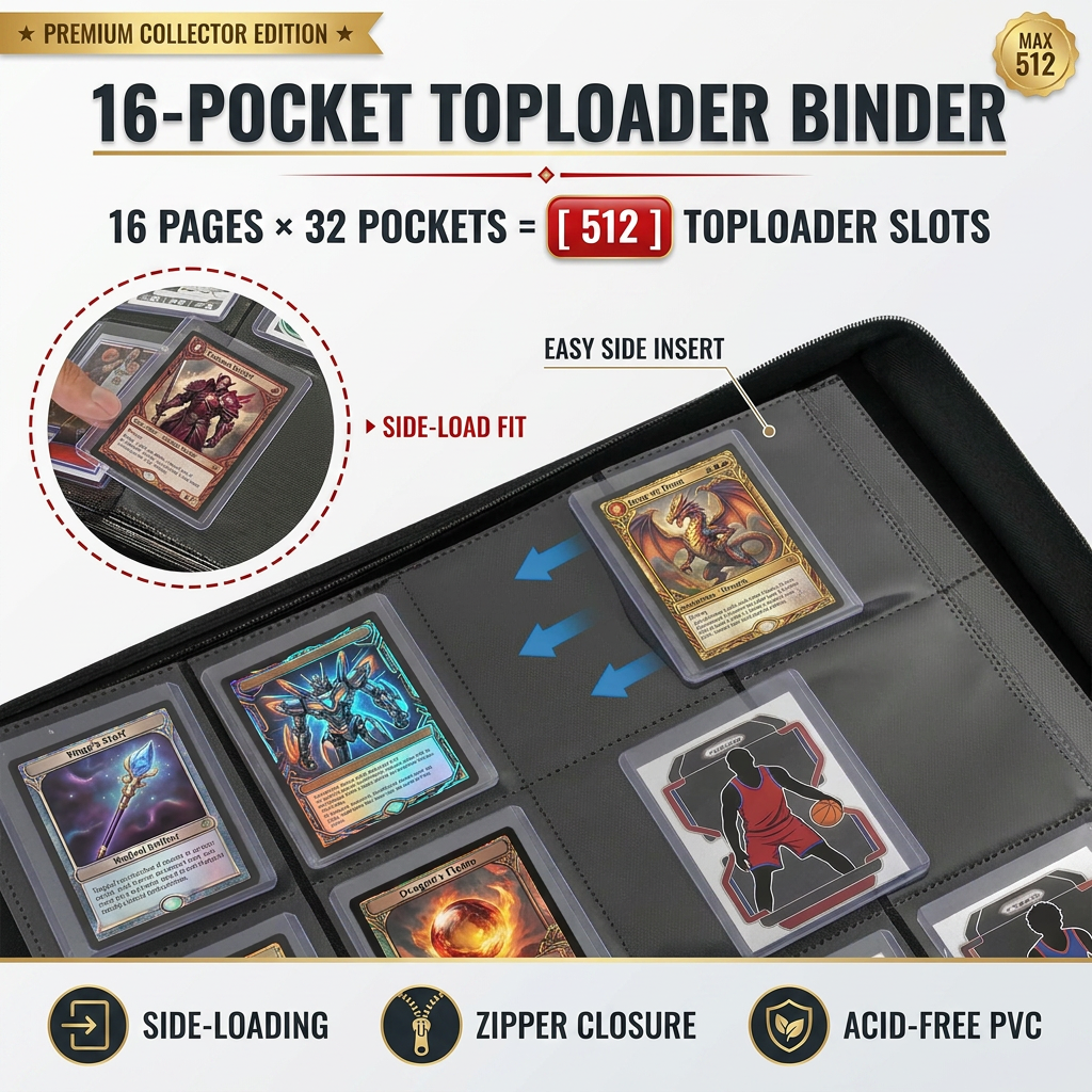 PU Leather Card Binder 16-Pocket