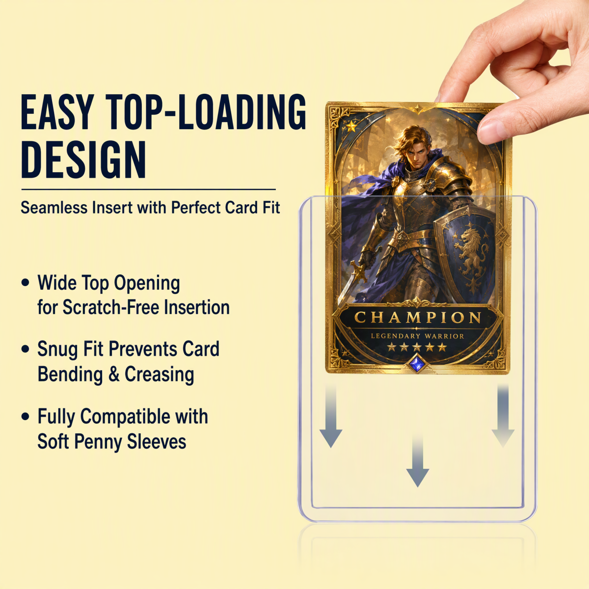 3×4 Clear Rigid PVC Business Card Toploaders