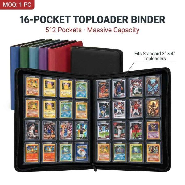 PU Leather Card Binder 16-Pocket