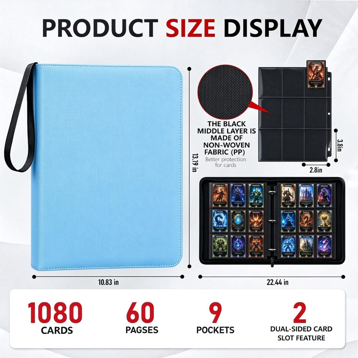 Waterproof Synthetic Leather 9-Pocket Card Binder