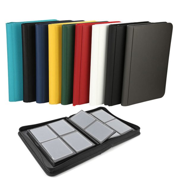 PU Leather 4-Pocket Trading Card Binder