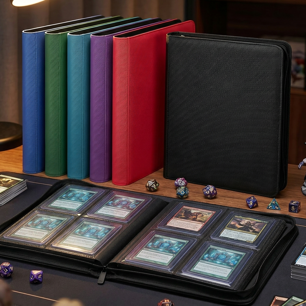 128-Pocket PU Leather Zipper Card Binder