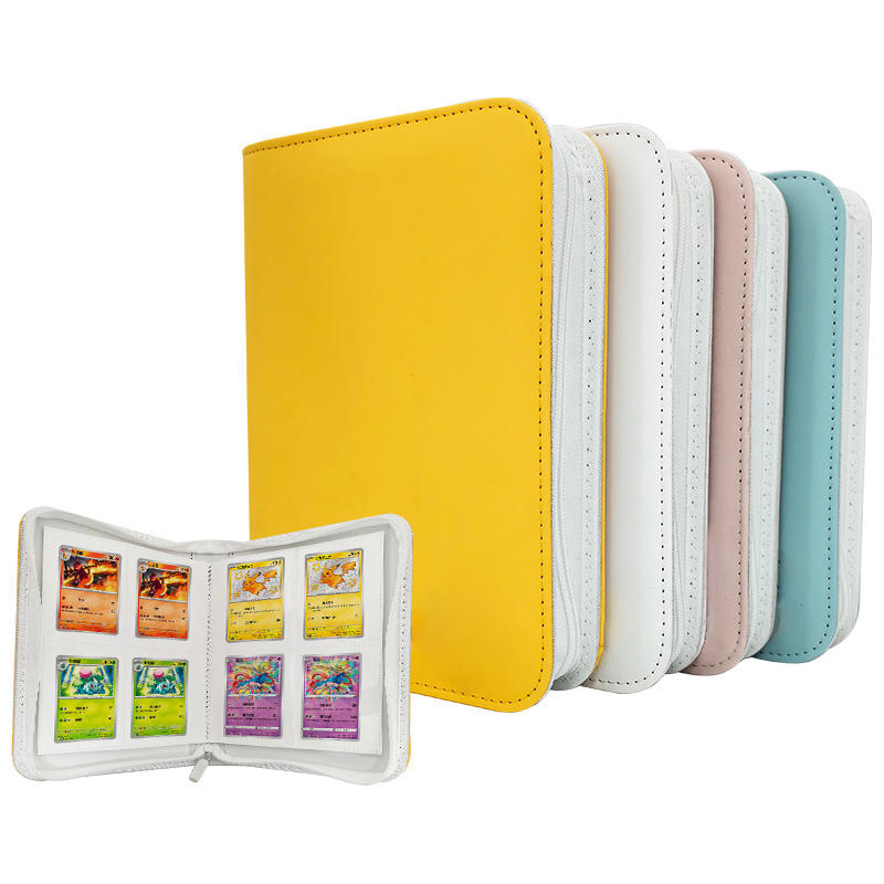 4-Pocket Synthetic Leather Card Binder