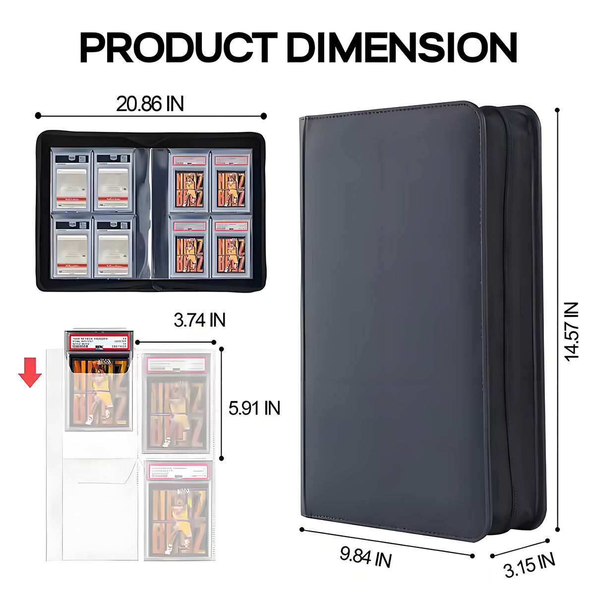 4-Pocket Graded Card Slab Binder