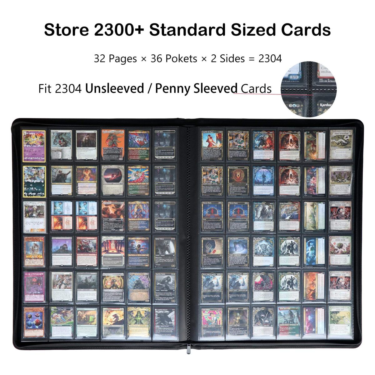 PU Leather 36-Pocket Trading Card Binder