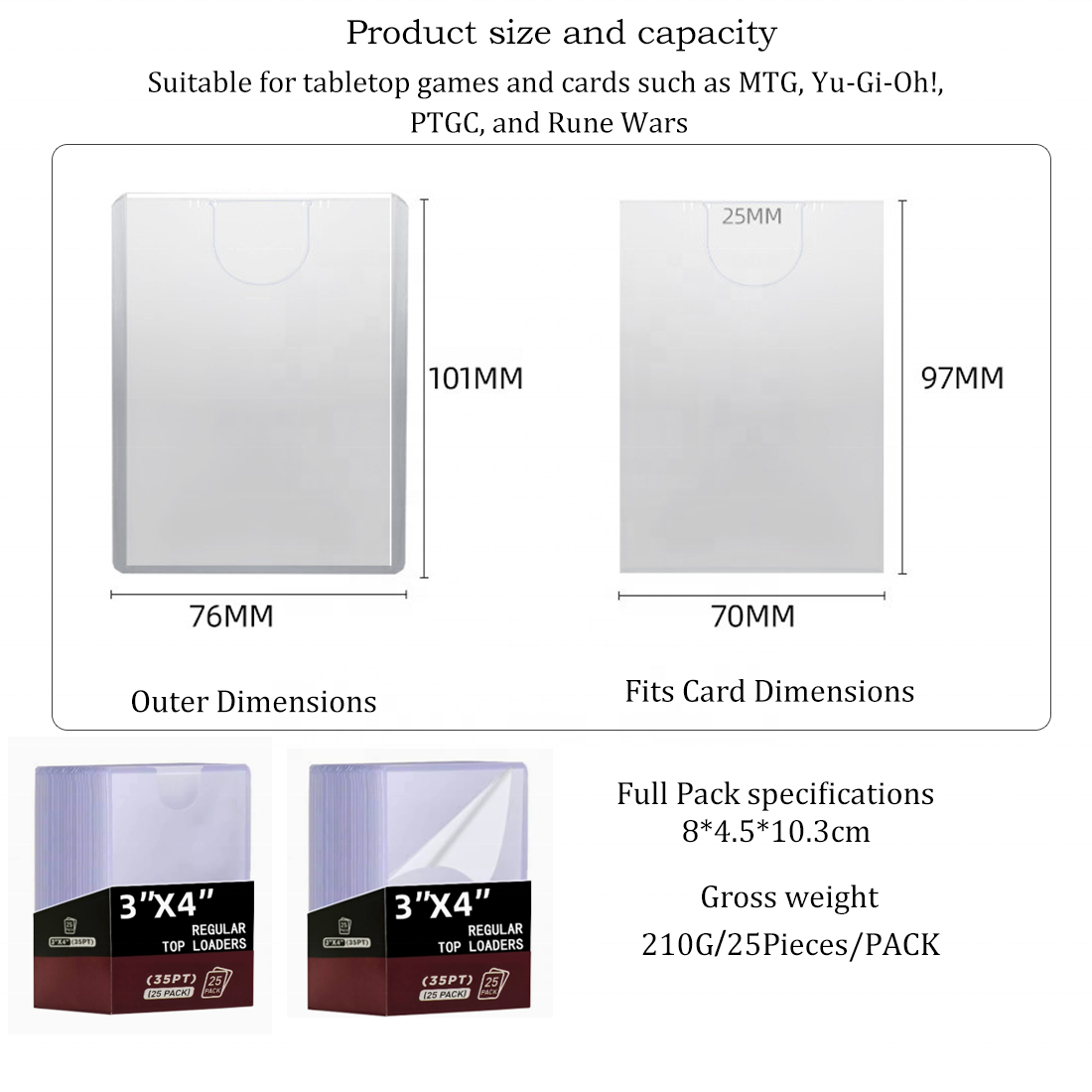 35PT Rigid Top Loader Card Sleeves