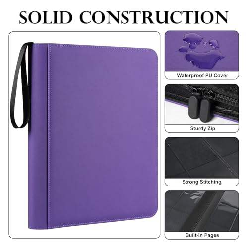 PU Leather 12-Pocket Toploader Card Binder