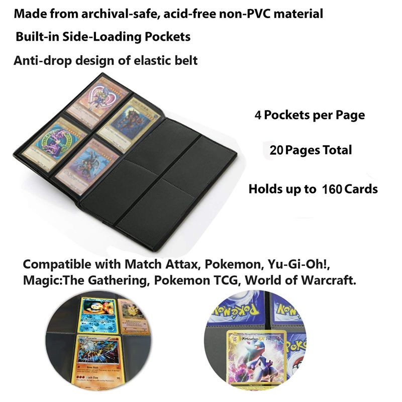 4 Pocket PU Leather Trading Card Binder