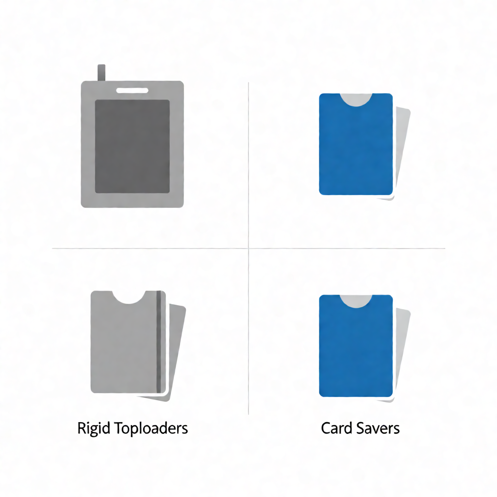 Price comparison chart graphic showing cost per unit for toploaders versus card savers at bulk quantities